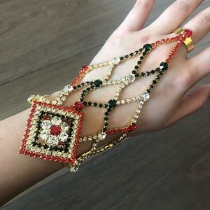 New gold jewels hand bracelet ring attached unique cute indian special